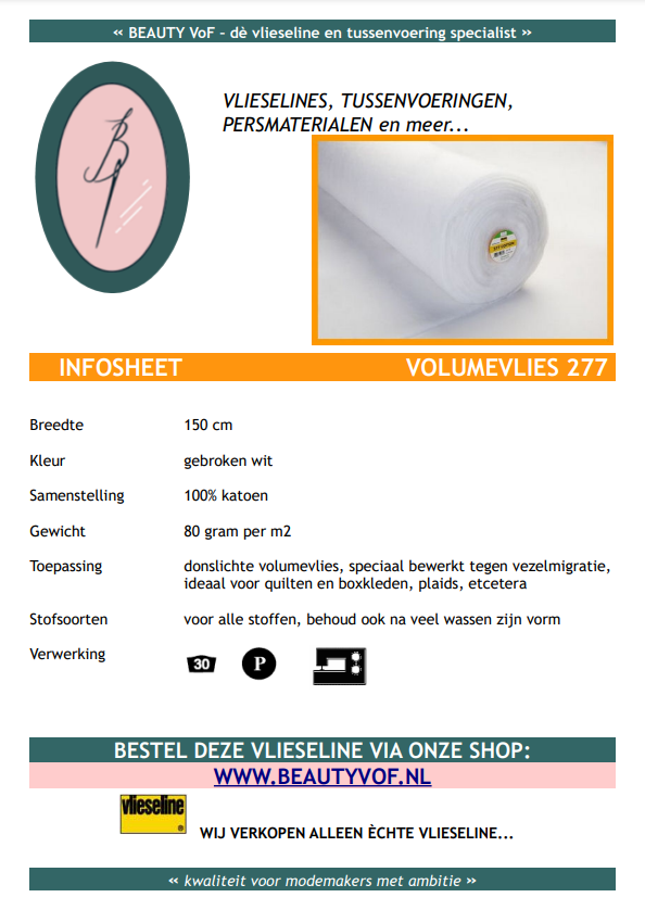 Infosheet van vlieseline, volg de gouden regels en de infosheet gebruiksaanwijzing