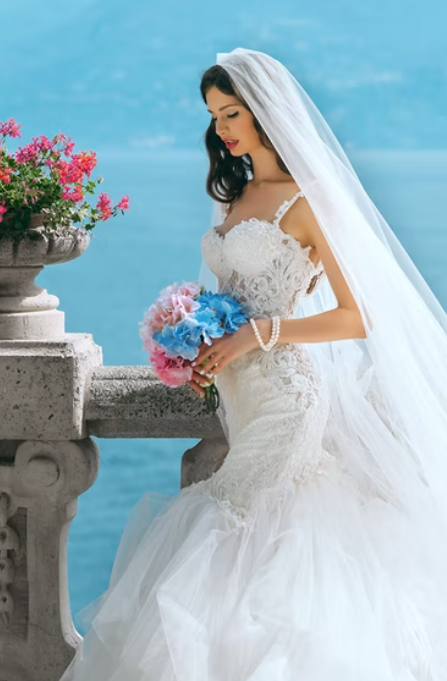 With boning, an extra strong blind zip and bridal laminate you will have the most beautiful wedding gown!