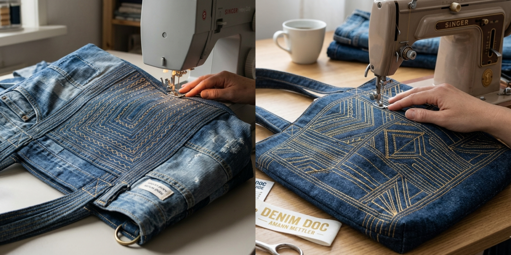 Verander oude jeans in een handige tas met Denim Doc kwaliteitsgaren